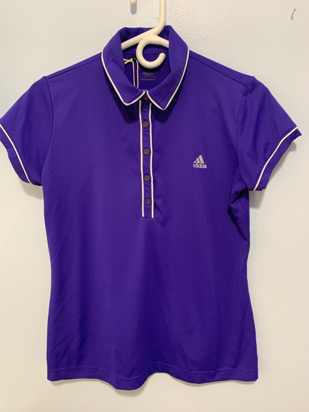 Nwt adidas  purple Polo with White Trim size medium